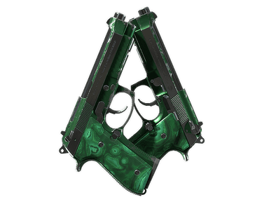 Dual Berettas | Polished Malachite (Well-Worn)