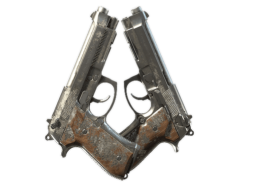 Dual Berettas | Silver Pour (Battle-Scarred)