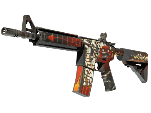 StatTrak™ M4A4 | Hellfire (Well-Worn)