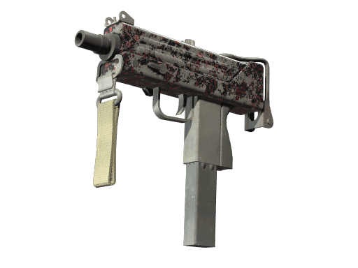 MAC-10 | Red Filigree (Battle-Scarred)