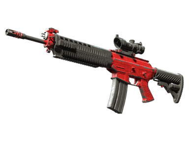 SG 553 | Candy Apple (Battle-Scarred)