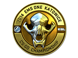Sticker | Gold ESL Skull (Foil) | Katowice 2014