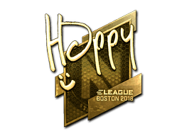 Sticker | Happy (Gold) | Boston 2018