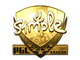 Sticker | s1mple (Gold) | Krakow 2017