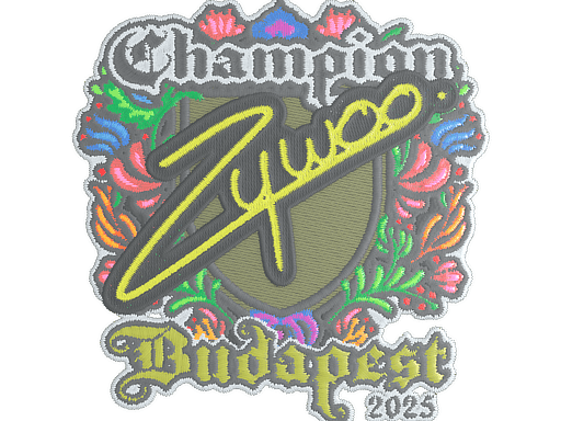 Sticker | ZywOo (Embroidered, Champion) | Budapest 2025