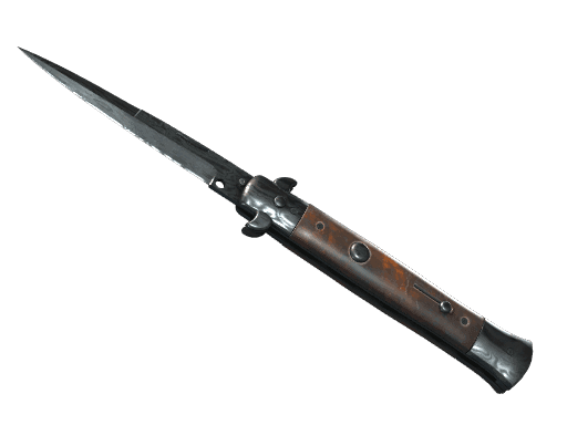 ★ Stiletto Knife | Damascus Steel (Battle-Scarred)
