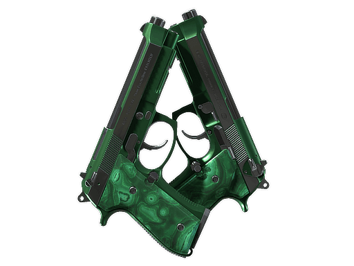 Dual Berettas | Polished Malachite (Minimal Wear)