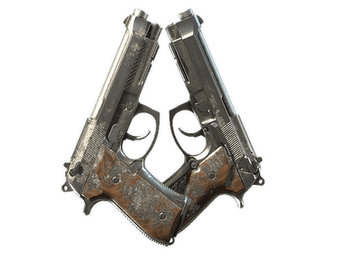 Dual Berettas | Silver Pour (Battle-Scarred)